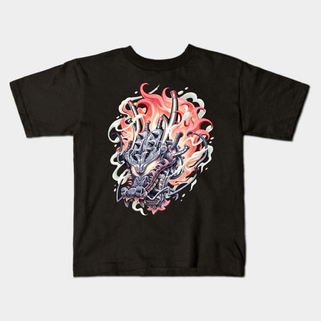Dragon Steam Kids T-Shirt by Villainmazk